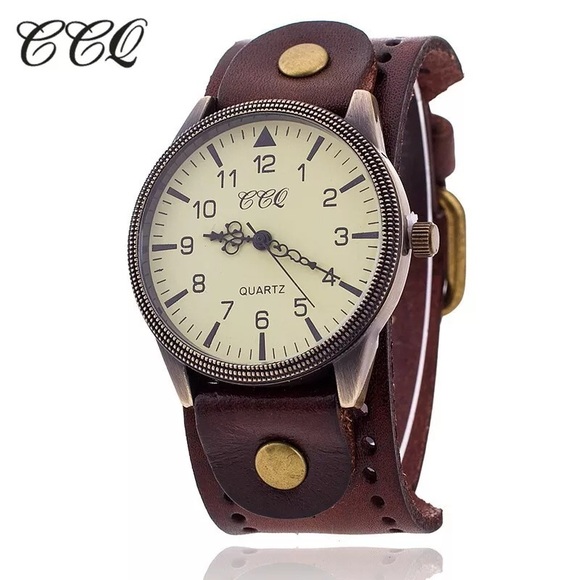 Accessories - CCQ Brand Hot Antique Leather Bracelet Watch Vinta